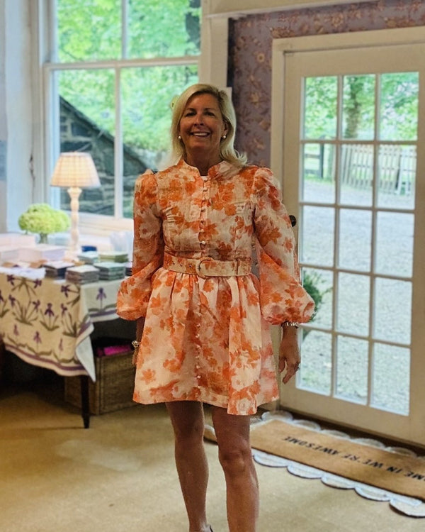 The Party Dress - Orange and White Floral